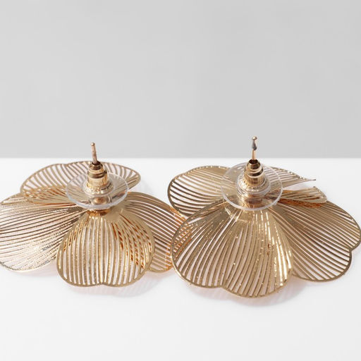 Серьги с жемчугом Цветы лёгкие, цвет белый в золоте - Queen fair фото 2