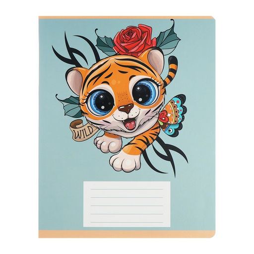 Набор тетрадей 12 листов в клетку Calligrata «Тигрёнок», обложка мелованный картон, МИКС, 10 шт.