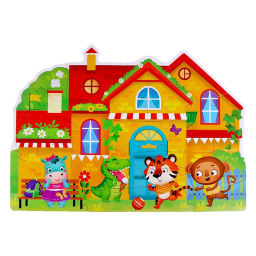 Фигурные пазлы 4 в 1 Весёлые зверята, 9, 12, 15, 20 элементов - Puzzle time фото 6