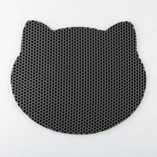 Коврик под миску и лоток Мордочка, серый, 35х41,5 см - Пушистое счастье фото 5