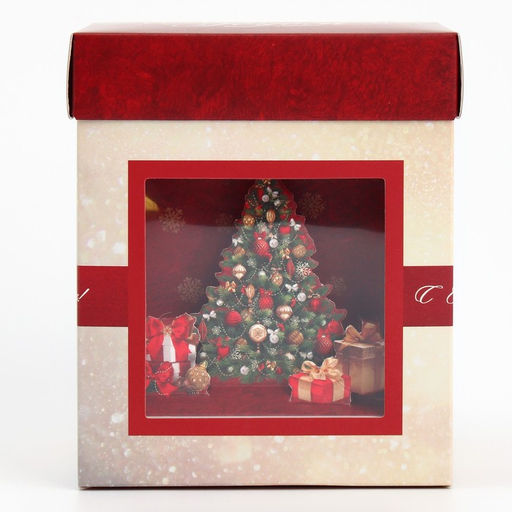 Подарочная коробка новогодняя складная с 3D эффектом «С Новым годом», 11×11×13 см