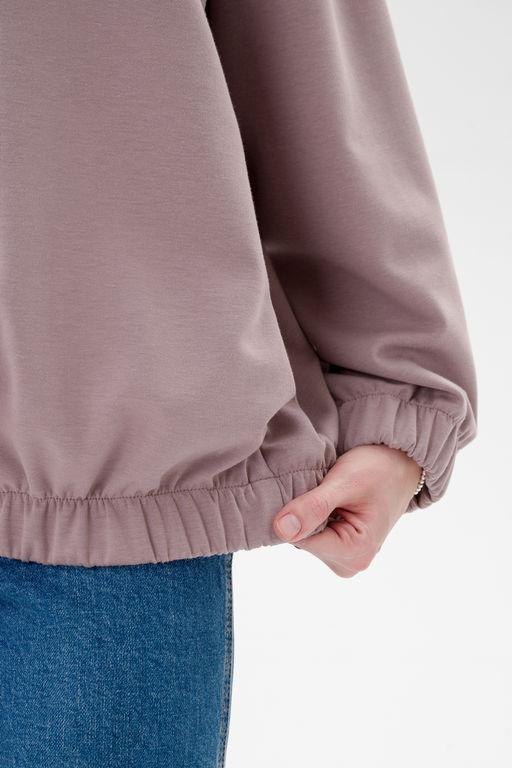 Бомбер из коттон фита кофе макси - Амадэль фото 13