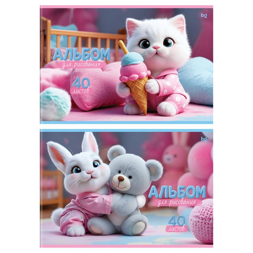 Альбом для рисования BG А4 40л. на скрепке "Друзья" (АР4ск40 62620) обложка офсет