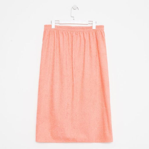 Килт женский для бани и сауны, цвет персиковый вышивка Снеговик, размер 80х1502 см, махра 300г/м 100% хлопок - Гранд-стиль фото 4