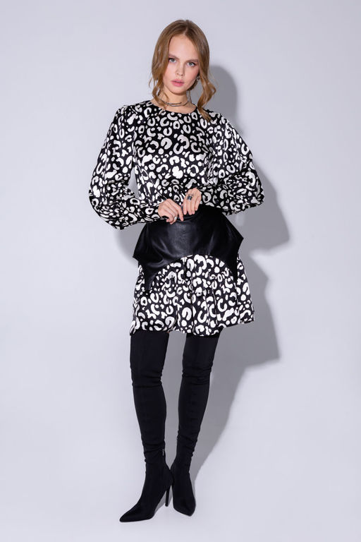 Платье Pirs 4281 Черно-белый лео  фото 5