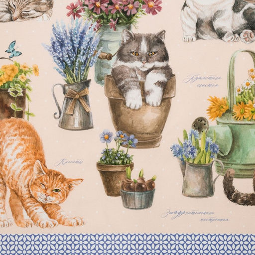 Фартук «Этель. Уютные коты», 60×70 см, 100% хлопок, саржа 190 г/м²