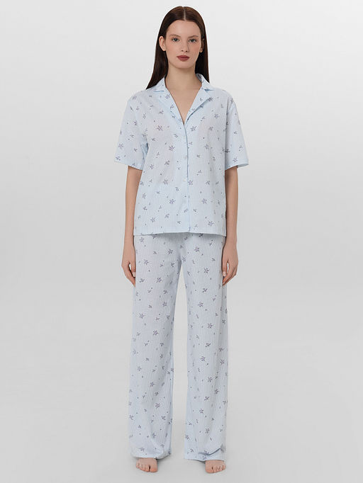Комплект домашний женский голубой