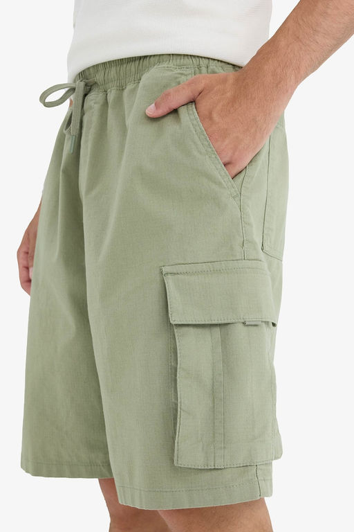 Kargo Fit Gabardin Bermuda _ort - Defacto фото 5