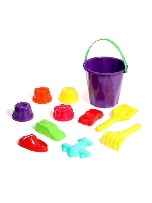 Набор игрушек для песочницы «Непоседа», 11 предметов: ведро, лопатка, грабельки, 8 формочек