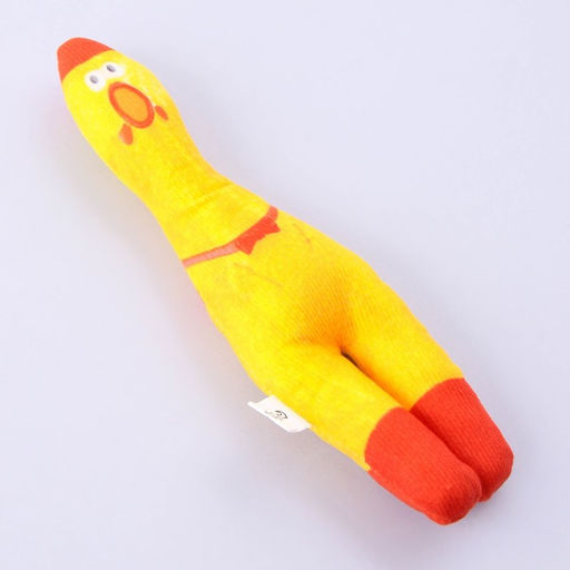 Игрушка для собак с пищалкой Курица из текстиля, 21 х 6,8 см - Пушистое счастье фото 2