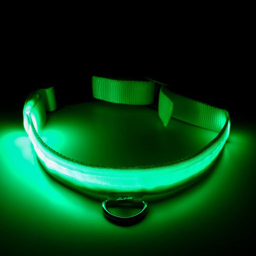 Ошейник с подсветкой, зарядка от USB, размер XL, ОШ 42-56 см, 3 режима, зелёный - Пижон фото 7