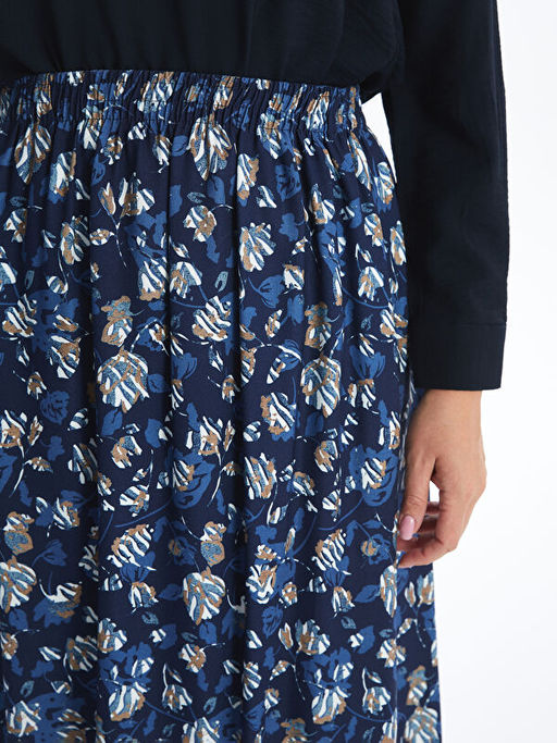 Beli Lastikli Desenli Kad?n Etek