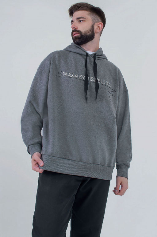 Арт. 6577 Толстовка мужская 46-54 (5 шт) Цвет:серый меланж