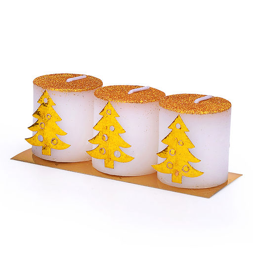 Набор свечей восковых "Золотая ёлочка" (3шт.)