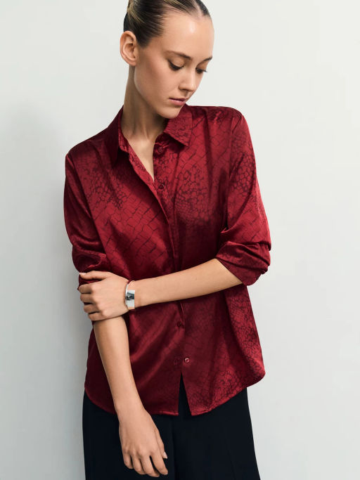 Атласная блузка с принтом / Zarina