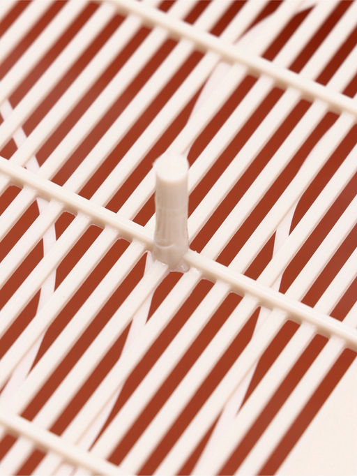 Туалет для кошек «Мур-мяу», 33×25×7 см, с сеткой, пластик, цвет коралловый