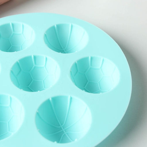 Цена за 2 шт. Форма для муссовых десертов и выпечки KONFINETTA Спортивные мячи, d=15,5 см, цвет бирюзовый  фото 6