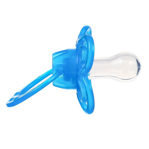 Набор Соска - пустышка с держателем, SL, КЛ +6 мес., с колпачком Бабочка, голубой - Крошка я фото 3