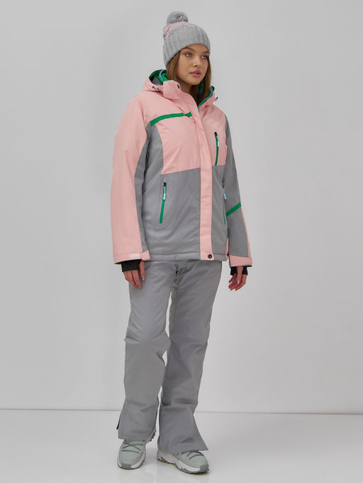 Гоннолыжная куртка женская зимняя персикового цвета 709P - Chunmai фото 11