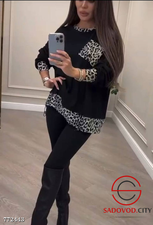 Женская блузка с леопардовым принтом - Zum ming фото 5