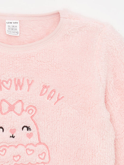 Bisiklet Yaka Uzun Kollu Nak??l? Pel?? K?z Bebek Pijama Tak?m? - Waikiki фото 3