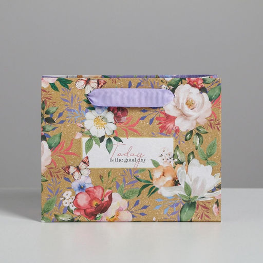 Пакет крафтовый горизонтальный Today, S 15 х 12 х 5,5 см - Дарите счастье фото 6