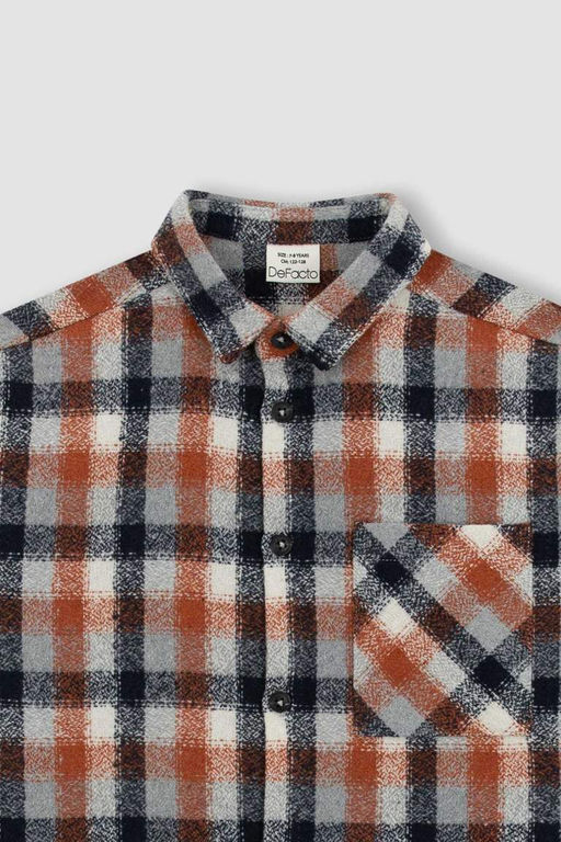 Фланелевая рубашка с длинным рукавом для мальчика - Defacto фото 9