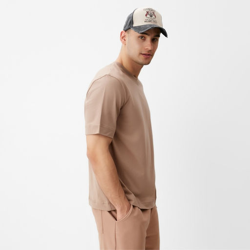 Футболка мужская из органического хлопка MINAKU REGULAR FIT: бежевая, р-р 52