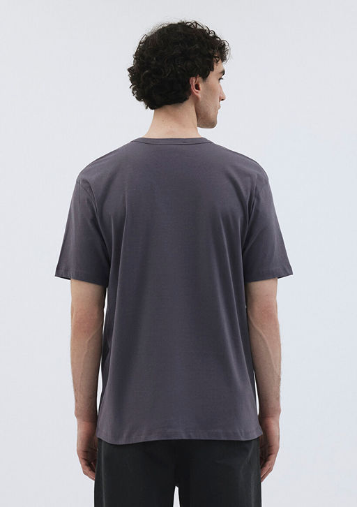 Antrasit Premium Basic Tisort - Mavi фото 3