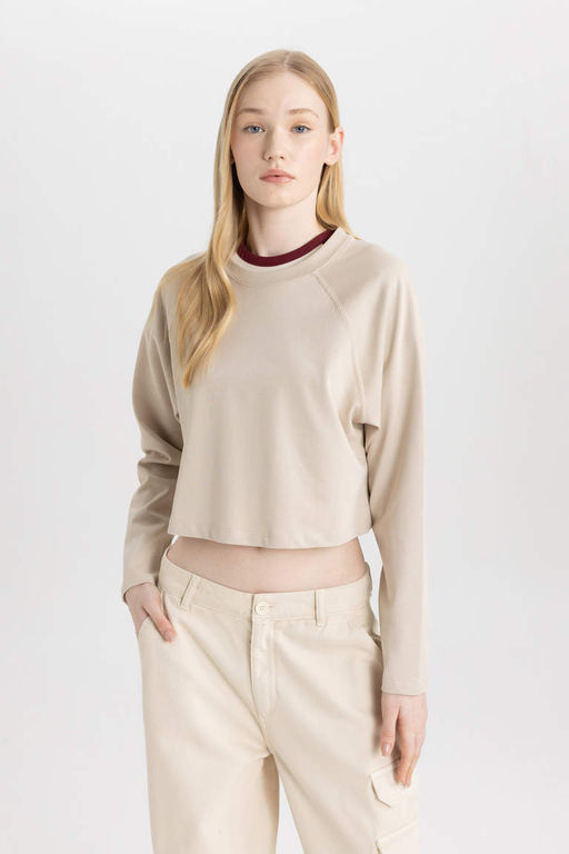 Крутая футболка свободного кроя с длинными рукавами - Defacto фото 4