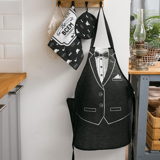 Фартук Доляна Джентльмен, 60?70 см, хлопок 100 %, рогожка