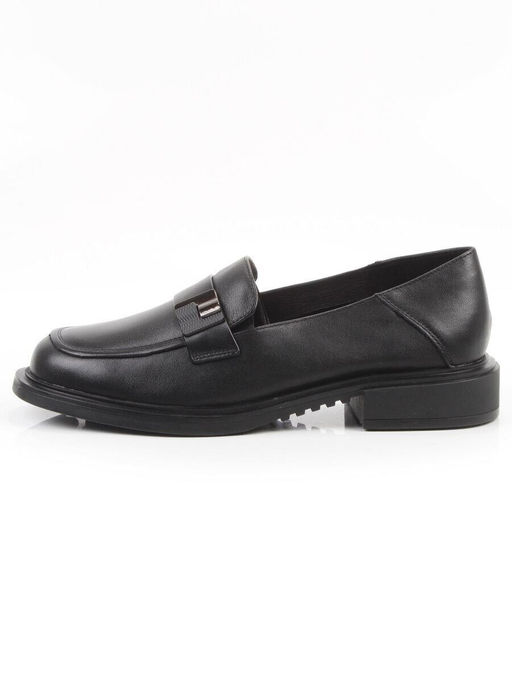 03-DEB58-1 BLACK Лоферы женские (натуральная кожа)