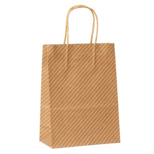 Цена за 12 шт. Пакет подарочный 16x8x22см крафт / W100S /уп 12/1500/ - Галеонтрейд фото 4