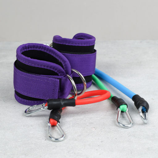 Набор для силовых упражнений Woohooo Tension / WES3-BV / манжеты+ эспандеры 4.5 кг, 9 кг, 13.6 + чехол / фиолетовый - Галеонтрейд фото 4