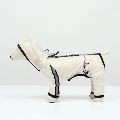 Дождевик-комбинезон для собак, р-р L (ДС 34, ОГ 45, ОШ 36,5 см, вес 8-11 кг), прозрачный - Simaland фото 5