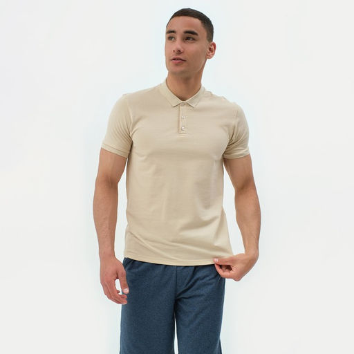 Футболка поло мужская MINAKU REGULAR FIT: бежевая, р-р 46