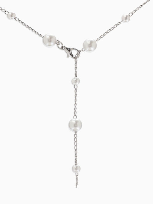 Кулон трансформер «Россыпь жемчуга», бусины №6.8, L=50 см, белый в серебре