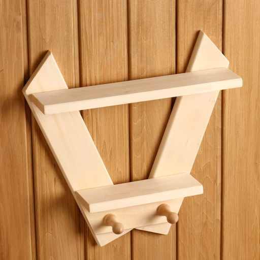 Полка - вешалка «Зайчик», 35×37×8 см, деревянная. 2 крючка, «Добропаровъ»