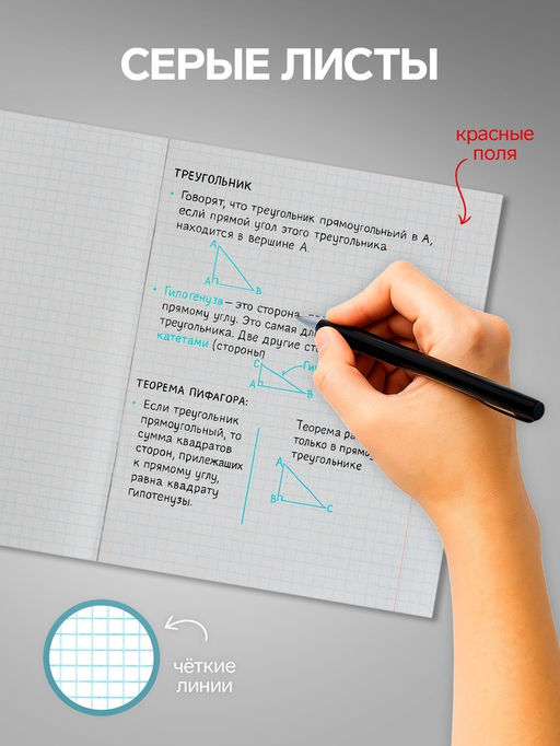 Набор тетрадей, 96 листов в клетку, Calligrata «Шотландка», серые листы, 4 штуки