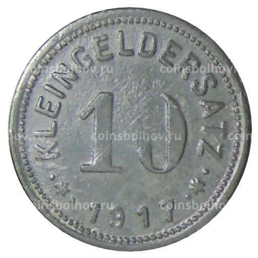 Монета 10 пфеннигов 1917 года Германия Нотгельд Айслебен