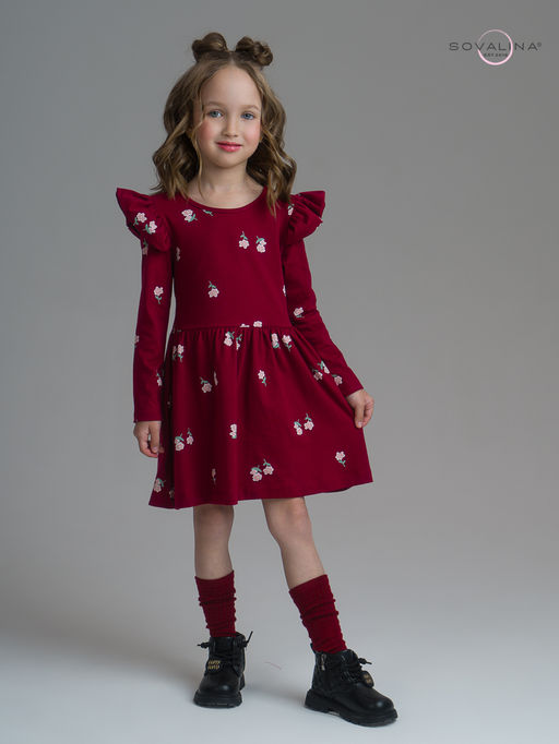 Платье Фея лютики бордо - Sovalina фото 12