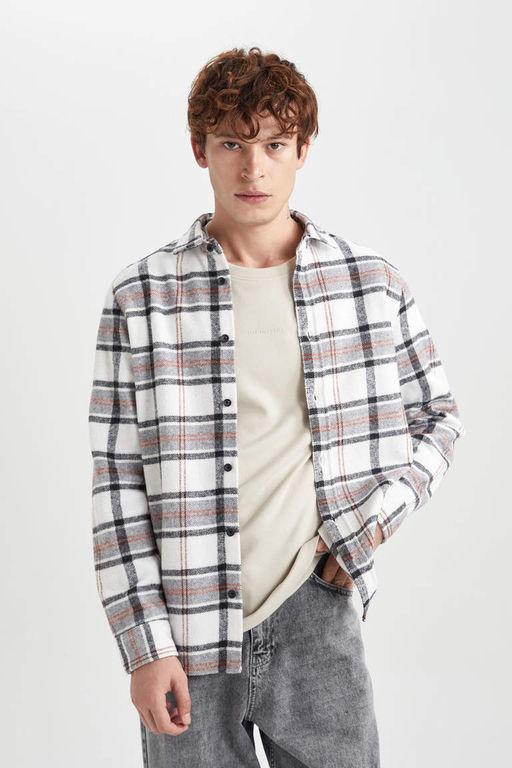 Рубашка Lumberjack с длинным рукавом в клетку обычного кроя - Defacto фото 3