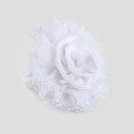 Бант для волос на резинке школьный, белый, 6.5 см, Кошечка Мари