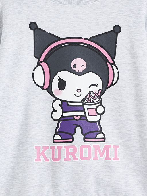 Kuromi Bask?l? K?z ?ocuk Sweatshirt ve E?ofman Alt?