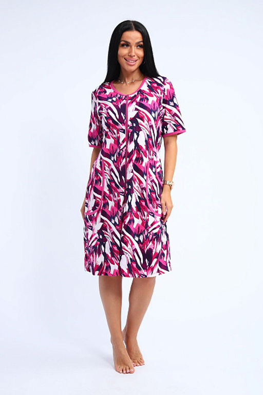 Халат женский на молнии с карманами (01057, синий) - Плиона фото 25