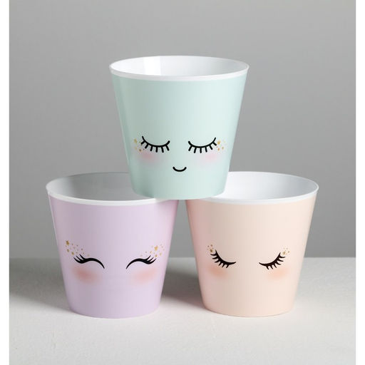 Набор кашпо для цветов 3 в 1 Милые глазки, 0.8 л, 11?12 см