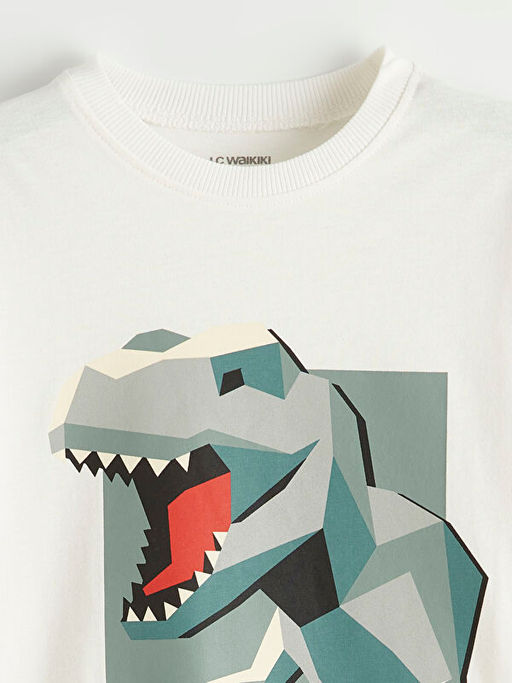 Bisiklet Yaka Bask?l? Erkek ?ocuk Ti??rt