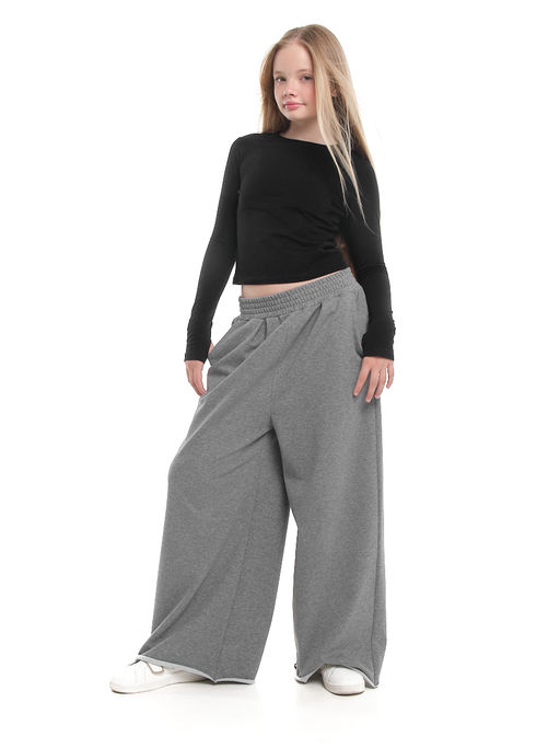 Лонгслив трикотажный спортивный с вырезом для пальца 22-7695 черный - Mini maxi фото 10