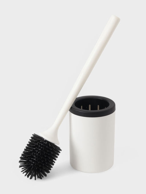 Ёршик для туалета с подставкой, гибкий, белый