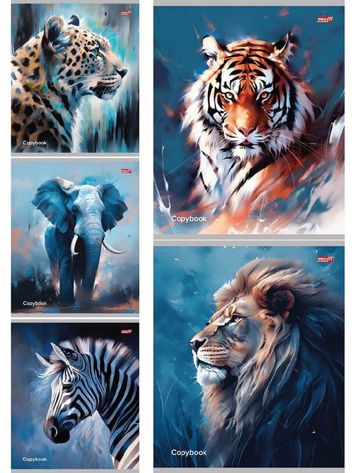 Цена за 2 шт. Тетрадь 48л. Profit "Портрет зверя -1" клетка (48-5711)